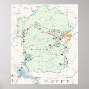 Rocky Mountain NP Vintage Map Poster