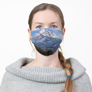 Rocky Mountain Peak Adult Cloth Face Mask by RavenSpiritPrints at Zazzle