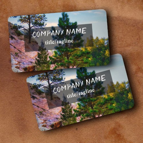 Rocky Mountain pine trees nature photo Business Card