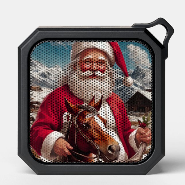 Rocky Mountain Santa and His Horse Bluetooth Speaker (Front)