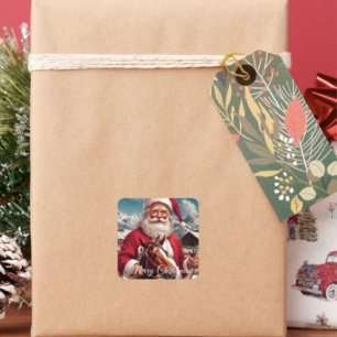Rocky Mountain Santa and His Horse Square Sticker