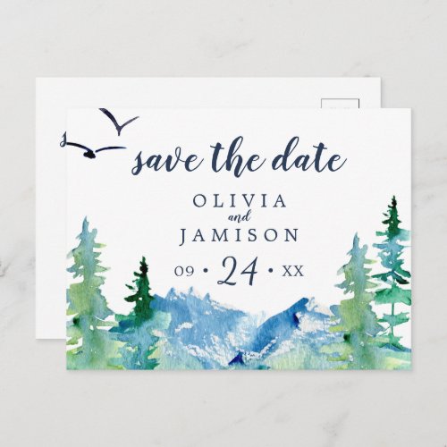 Rocky Mountain Save the Date Announcement Postcard