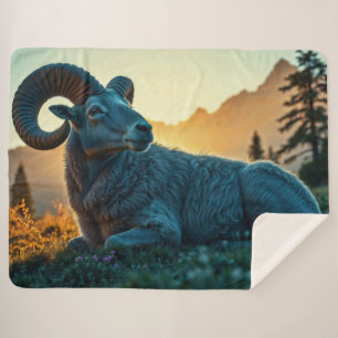 Rocky Mountain Sheep Sherpa Blanket