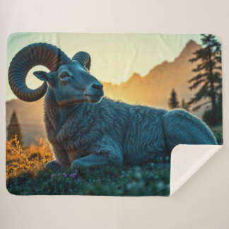 Rocky Mountain Sheep Sherpa Blanket