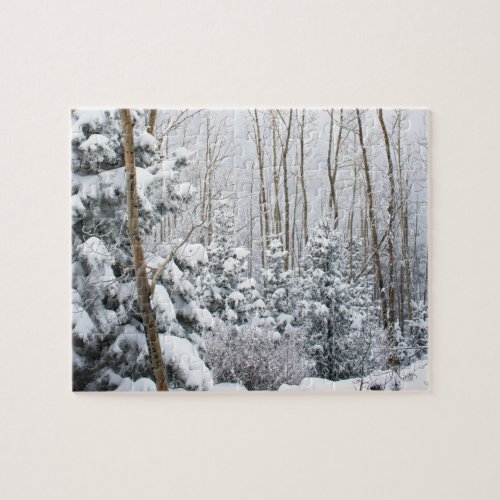 Rocky Mountain Snow Scene Jigsaw Puzzle