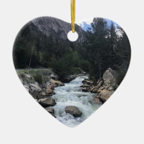 Rocky Mountain Stream Ceramic Ornament