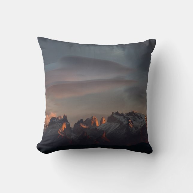 ROCKY MOUNTAIN UNDER GRAY CLOUDS THROW PILLOW (Front)