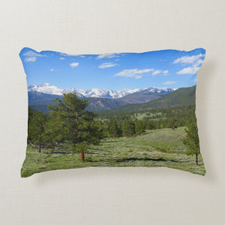 Rocky Mountain View Scenic Landscape Accent Pillow