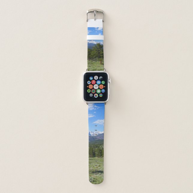 Rocky Mountain View Scenic Landscape Apple Watch Band (Front)
