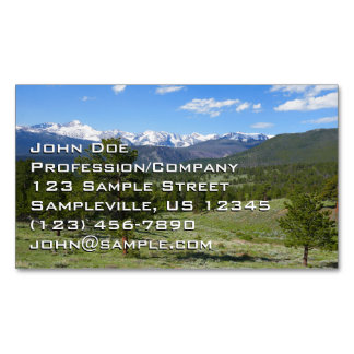 Rocky Mountain View Scenic Landscape Business Card Magnet