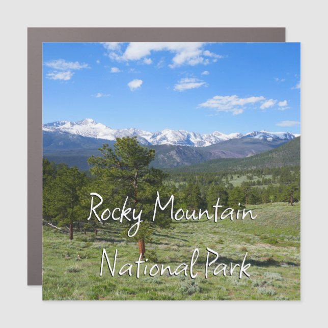 Rocky Mountain View Scenic Landscape Car Magnet (Front)