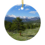 Rocky Mountain View Scenic Landscape Ceramic Ornament