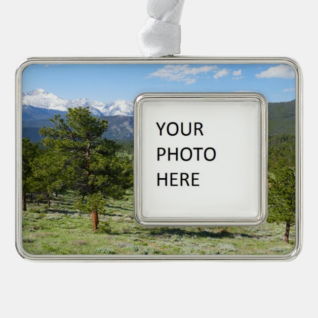 Rocky Mountain View Scenic Landscape Christmas Ornament (Front)