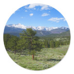 Rocky Mountain View Scenic Landscape Classic Round Sticker