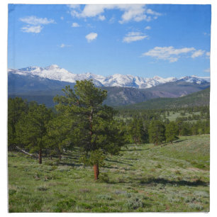 Rocky Mountain View Scenic Landscape Cloth Napkin