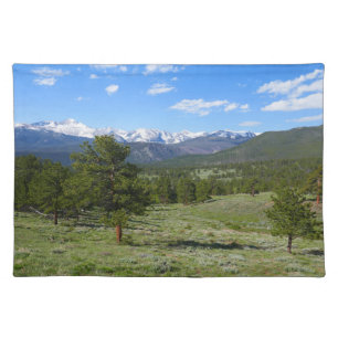 Rocky Mountain View Scenic Landscape Cloth Placemat