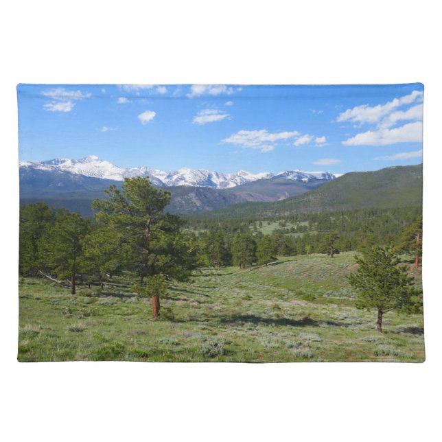 Rocky Mountain View Scenic Landscape Cloth Placemat (Front)