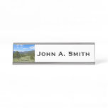 Rocky Mountain View Scenic Landscape Desk Name Plate