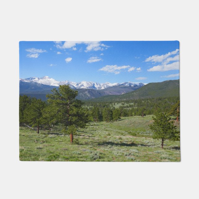 Rocky Mountain View Scenic Landscape Doormat (Front)