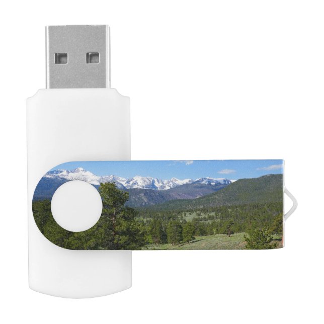 Rocky Mountain View Scenic Landscape Flash Drive (Opened)