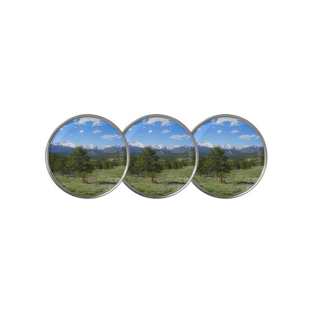 Rocky Mountain View Scenic Landscape Golf Ball Marker (3 Up)