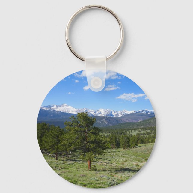 Rocky Mountain View Scenic Landscape Keychain (Front)