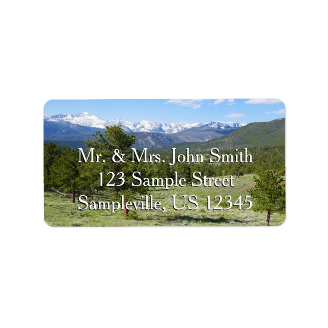 Rocky Mountain View Scenic Landscape Label (Front)
