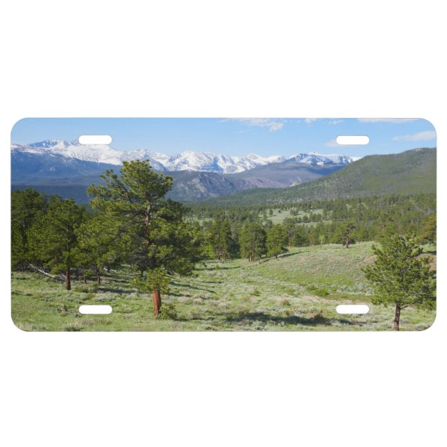 Rocky Mountain View Scenic Landscape License Plate (Front)