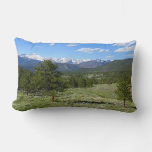 Rocky Mountain View Scenic Landscape Lumbar Pillow