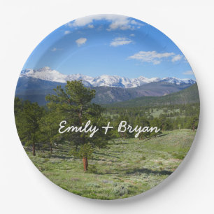 Rocky Mountain View Scenic Landscape Paper Plates