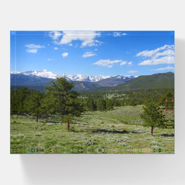 Rocky Mountain View Scenic Landscape Paperweight (Front)
