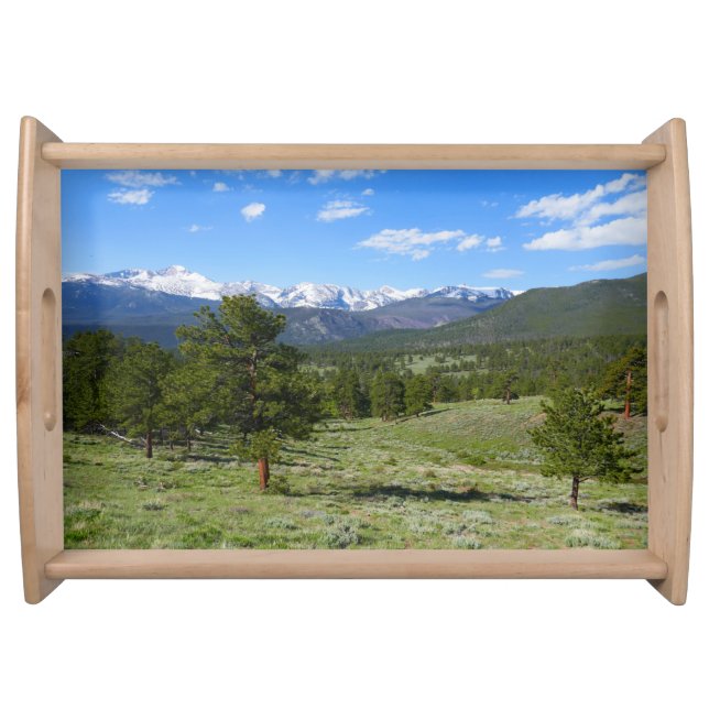 Rocky Mountain View Scenic Landscape Serving Tray (Front)