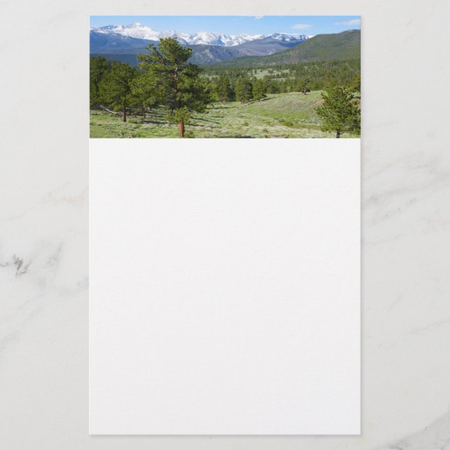 Rocky Mountain View Scenic Landscape Stationery (Front)