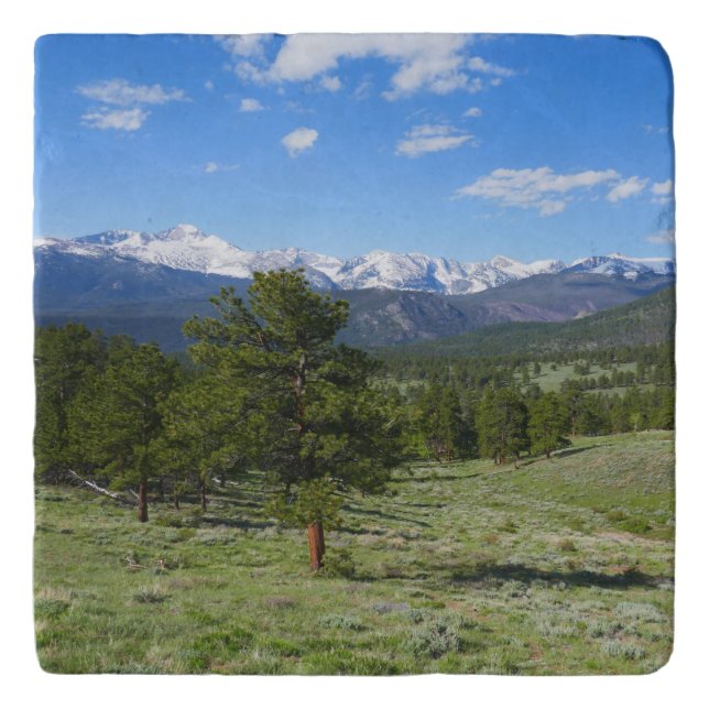 Rocky Mountain View Scenic Landscape Trivet (Front)