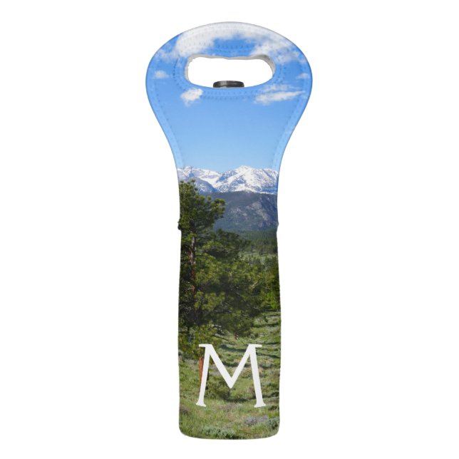 Rocky Mountain View Scenic Landscape Wine Bag (Front)