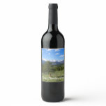 Rocky Mountain View Scenic Landscape Wine Label