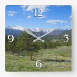 Rocky Mountain View Square Wall Clock