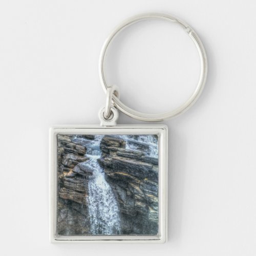 Rocky Mountain Waterfall Nature Photo Keychain