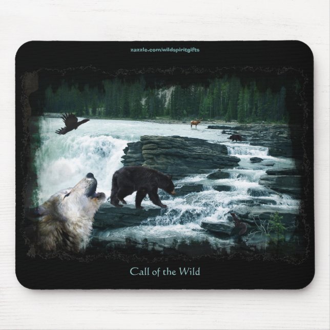 Rocky Mountain Waterfall & Wildlife Mousepad (Front)