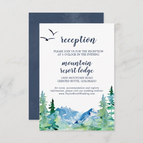 Rocky Mountain Wedding Reception Insert Card