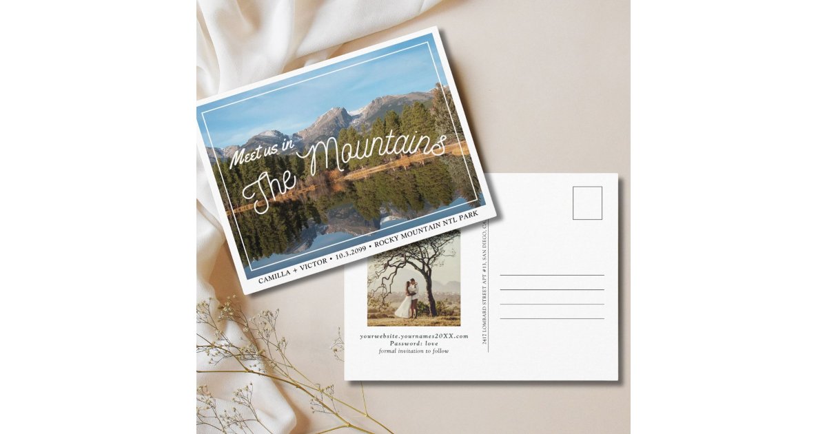 Rocky Mountain Wedding Save the Date Postcard | Zazzle