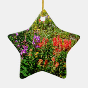 Rocky Mountain Wildflowers Ceramic Ornament