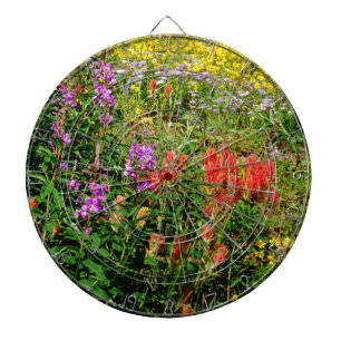 Rocky Mountain Wildflowers Dartboard With Darts