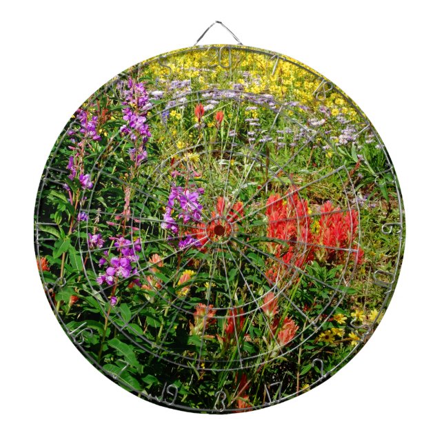 Rocky Mountain Wildflowers Dartboard With Darts (Front)