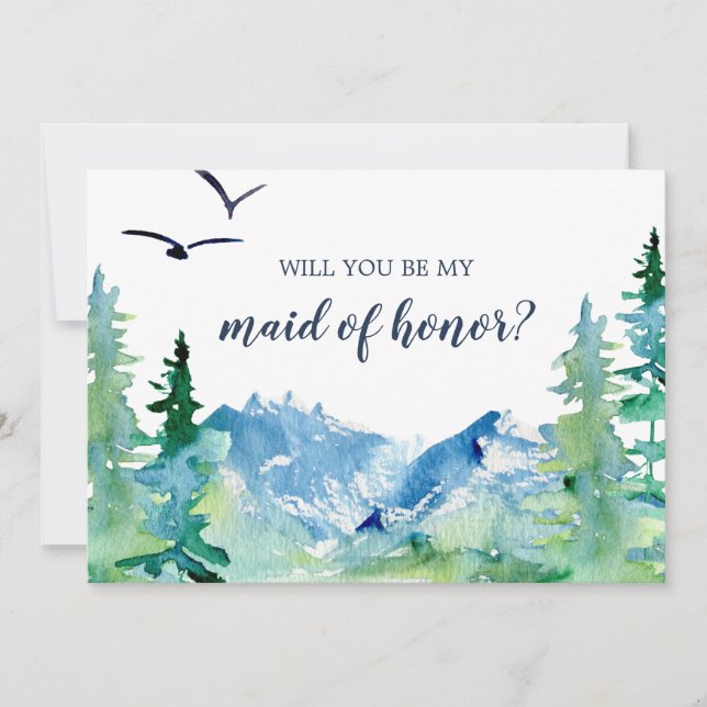 Rocky Mountain Will You Be My Maid of Honor Card (Front)
