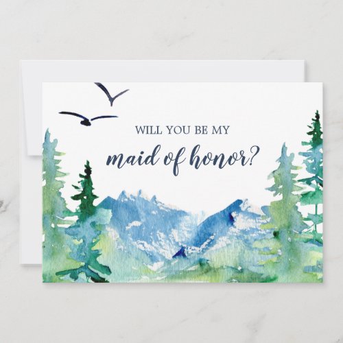 Rocky Mountain Will You Be My Maid of Honor Card