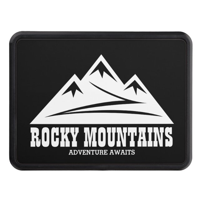 Rocky Mountains adventure awaits custom trailer Hitch Cover (Front)