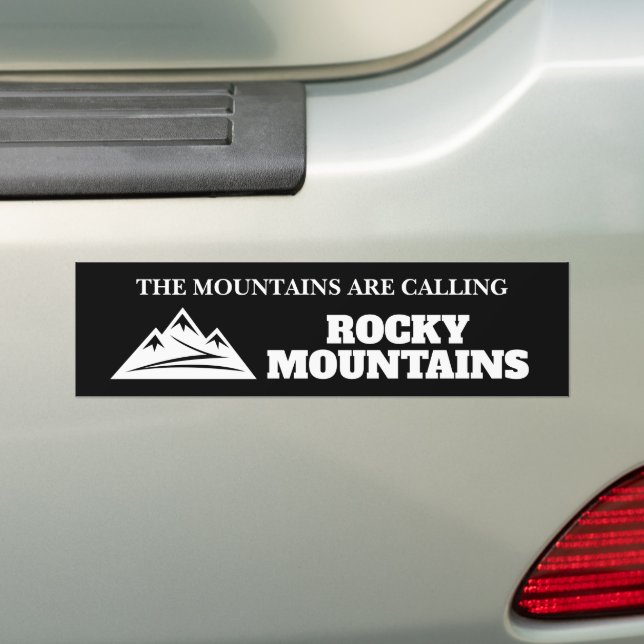 Rocky Mountains are calling car bumper sticker (On Car)