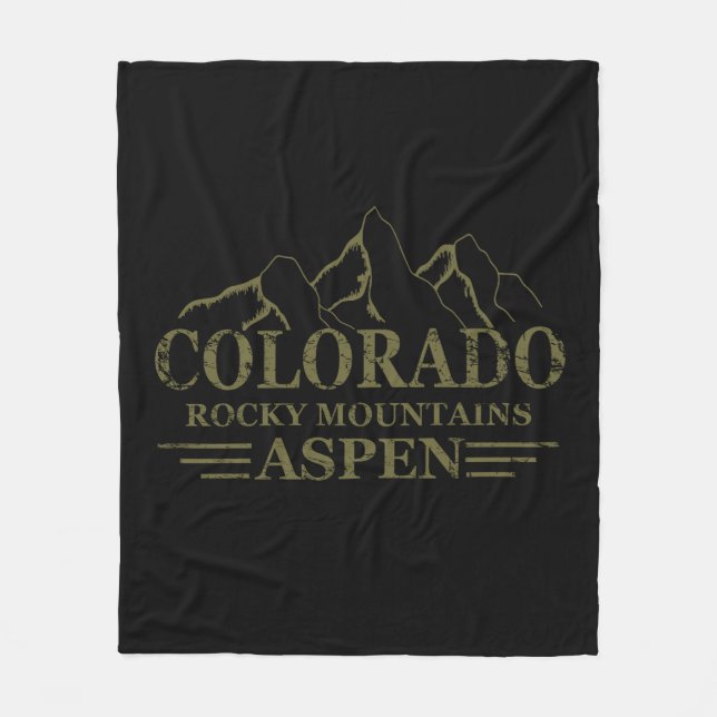 Rocky Mountains Aspen Colorado  Fleece Blanket (Front)