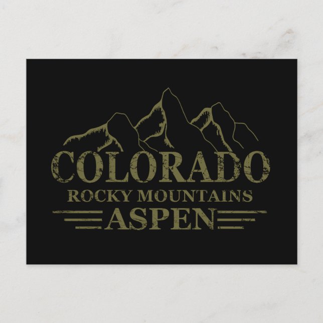 Rocky Mountains Aspen Colorado  Holiday Postcard (Front)